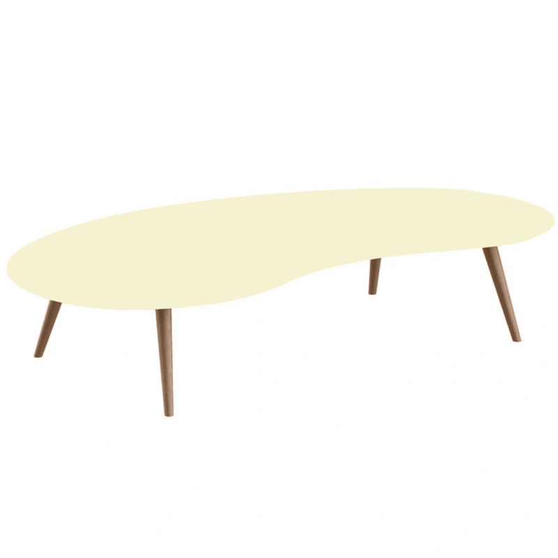 Mesa De Centro Orgânica Jimena C/ Tampo De Vidro 30x160cm