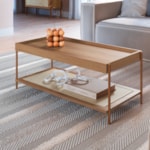 Mesa De Centro Oslo Retangular Com Pés Metálicos