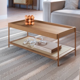 Mesa De Centro Oslo Retangular Com Pés Metálicos