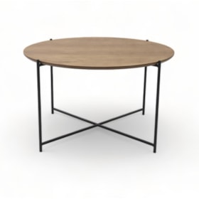 Mesa De Centro Redonda Sallad Em Aço Carbono