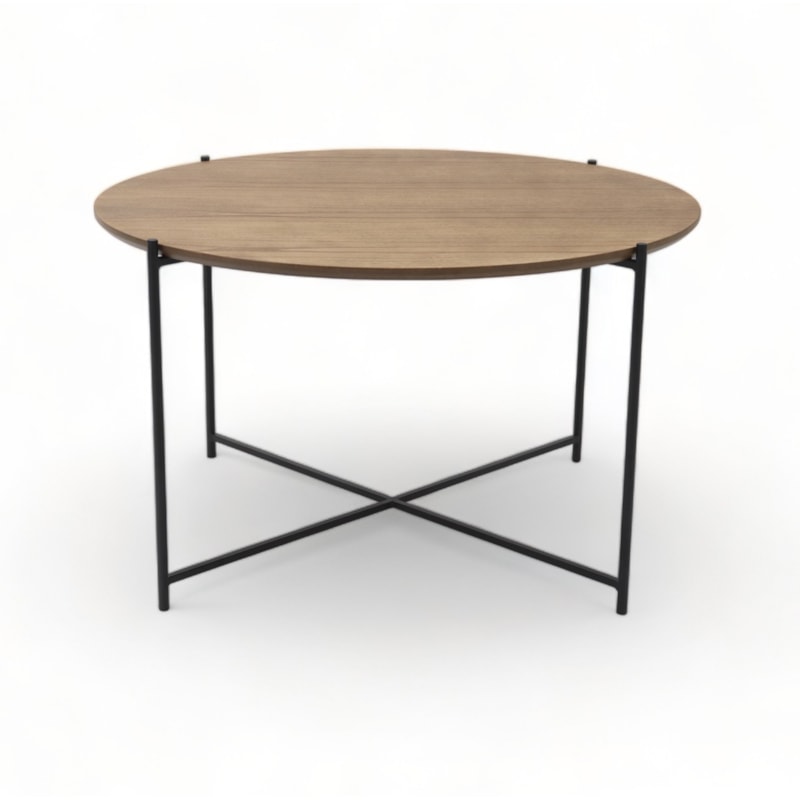 Mesa De Centro Redonda Sallad Em Aço Carbono