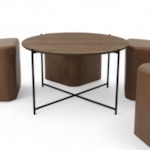 Mesa De Centro Redonda Sallad Em Aço Carbono