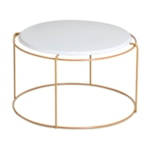 Mesa De Centro Valenza - Branco E Dourado