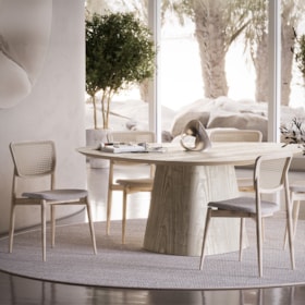 Mesa De Jantar Daiana Com Tampo Orgânico
