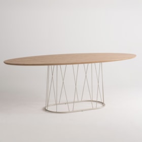 Mesa De Jantar Dinsdale Com Tampo Laminado Oval 220cm