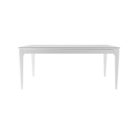 Mesa de Jantar Float C/ Tampo de Vidro 219 cm - Branco Fosco