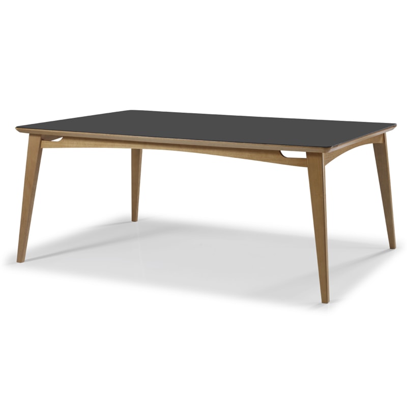 Mesa de Jantar Hamburgo C/ Tampo de Vidro 180 cm - Preto