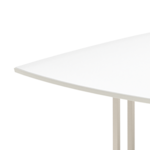 Mesa De Jantar Line Com Tampo De Vidro - Off White E Champanhe