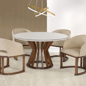 Mesa de Jantar Mancini C/ Tampo de Vidro 120 cm