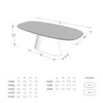 Mesa De Jantar Mother Oval Com Tampo Laminado