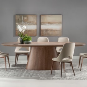 Mesa De Jantar Mother Oval Com Tampo Laminado Freijó