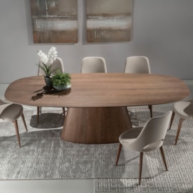 Mesa De Jantar Mother Oval Com Tampo Laminado Freijó