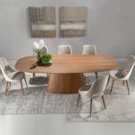 Mesa De Jantar Mother Oval Com Tampo Laminado Freijó