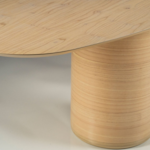 Mesa De Jantar Oval Sharp Com Base Dupla E Tampo Laminado Palha