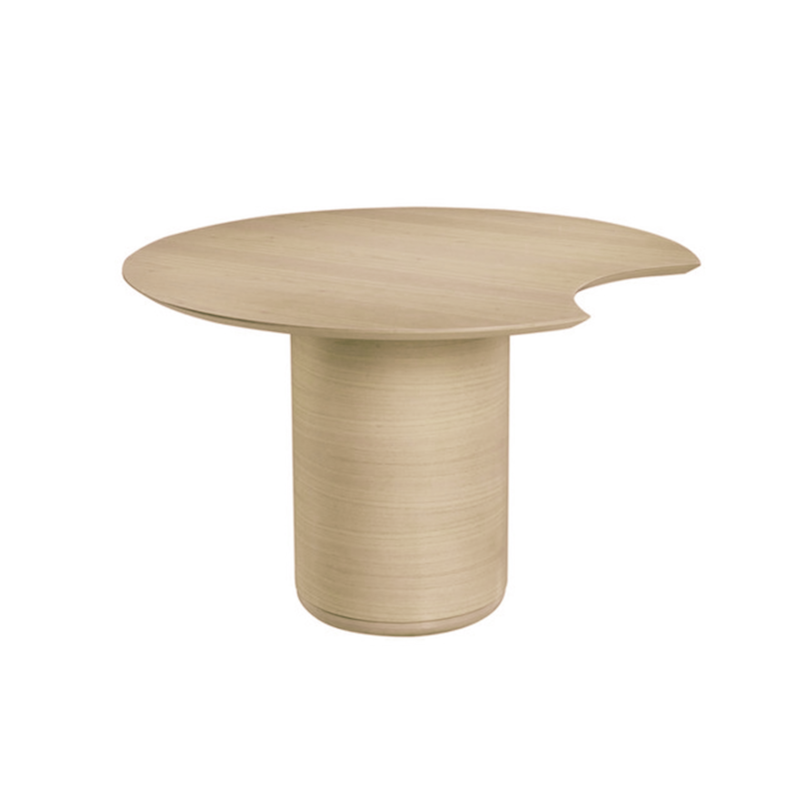 Mesa De Jantar Redonda Carla Com Tampo Laminado Palha 118x118cm
