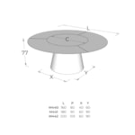 Mesa De Jantar Redonda Guinever Em Madeira E Tampo Laminado