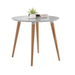 Mesa De Jantar Redonda Livorno Com Tampo De Vidro 90cm