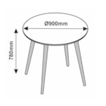 Mesa De Jantar Redonda Livorno Com Tampo De Vidro 90cm