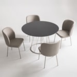 Mesa De Jantar Redonda Parcelle Com Tampo De Vidro