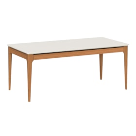 Mesa De Jantar Retangular Addar Com Tampo De Vidro Off White 180cm - Outlet