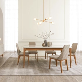 Mesa De Jantar Retangular Addar Com Tampo De Vidro Off White 180cm - Outlet