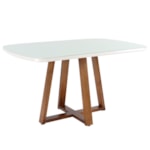Mesa De Jantar Retangular Canyelles Com Tampo De Vidro Branco