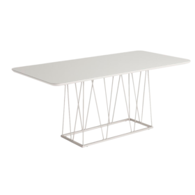 Mesa De Jantar Retangular Denver Com Tampo De Vidro