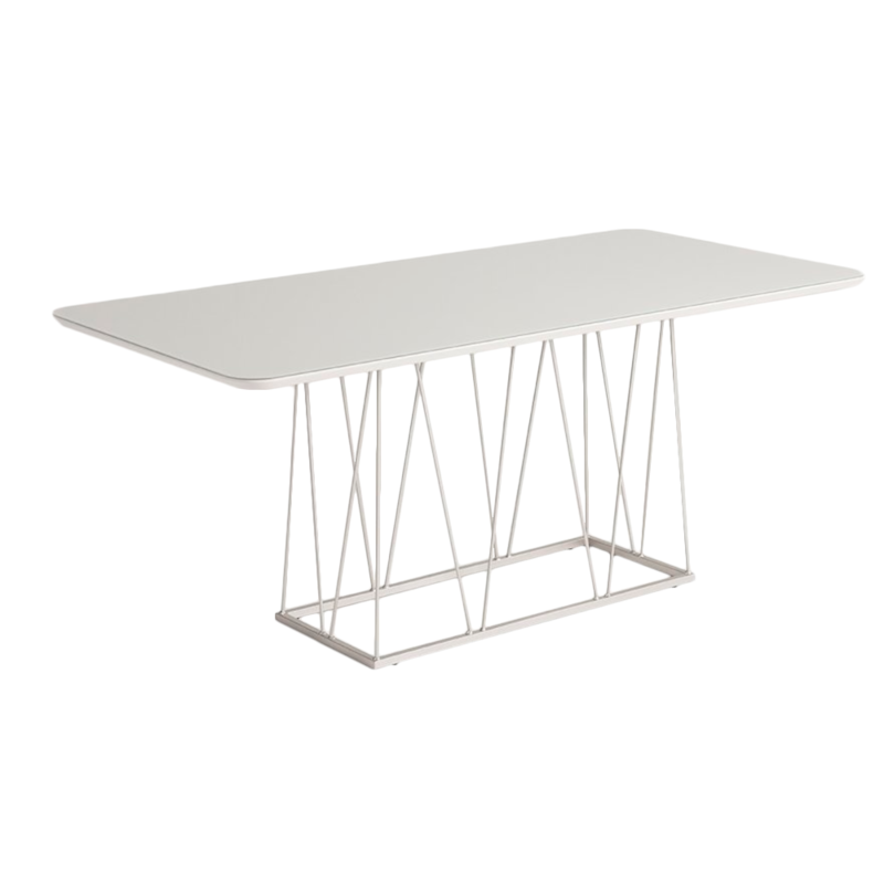 Mesa De Jantar Retangular Denver Com Tampo De Vidro