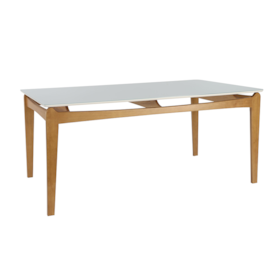 Mesa De Jantar Retangular Guarapuava Com Tampo De Vidro Branco