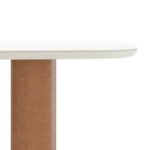 Mesa De Jantar Retangular Lintz Com Tampo De Vidro Off White E Caramelo