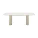 Mesa De Jantar Retangular Lintz Com Tampo De Vidro Off White E Champanhe