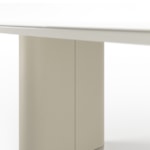 Mesa De Jantar Retangular Lintz Com Tampo De Vidro Off White E Champanhe