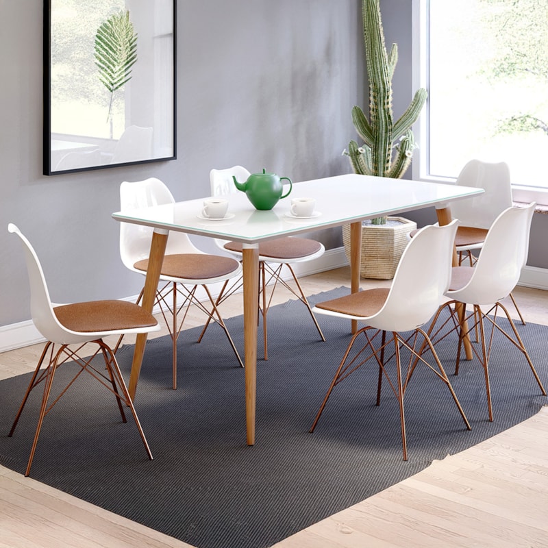 Mesa De Jantar Retangular Livorno Com Vidro