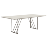 Mesa De Jantar Retangular Revlou Em Aço Carbono Champanhe