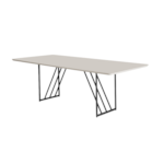 Mesa De Jantar Retangular Revlou Em Aço Carbono Preto