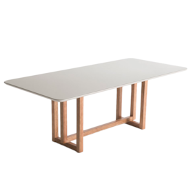Mesa De Jantar Retangular Três Cantos Com Tampo De Vidro