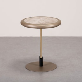 Mesa Lateral Absolute Em Mármore Travertino