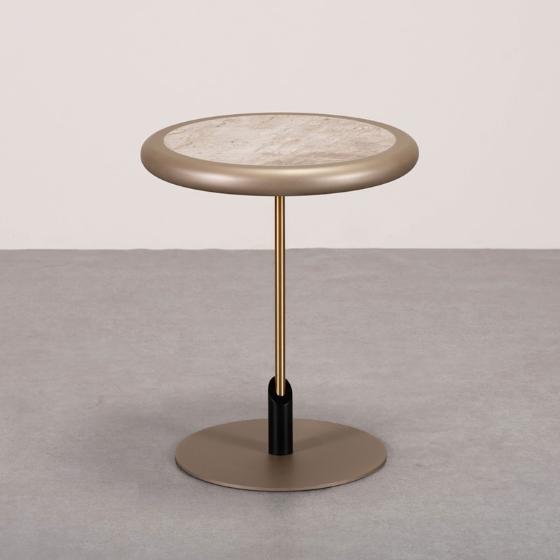 Mesa Lateral Absolute Em Mármore Travertino