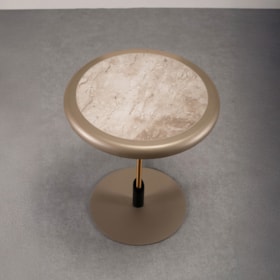 Mesa Lateral Absolute Em Mármore Travertino