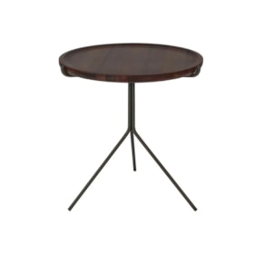 Mesa Lateral Laize 43x40cm - Preto/Castanho