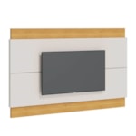 Painel Classic Com Rack Arc 3 Gavetas - Off White E Nature