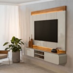 Painel Home Baden Para TV Até 75 Polegadas - Tauari E Off White