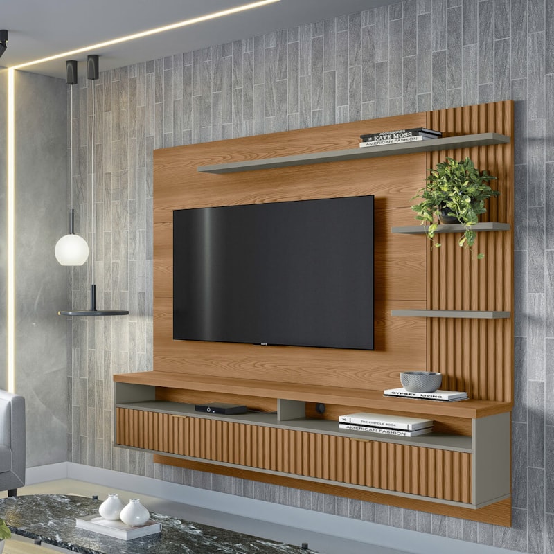 Painel Home Timbaúba Para TV Até 65 Polegadas