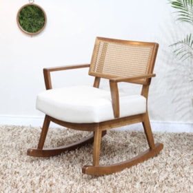 Poltrona Hamburgo De Balanço - Pinhão - 194 Linho Off White