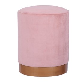 Puff Colunga em Veludo - Rosé/Gold