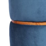 Puff Trevita em Tecido Suede - Azul Navy