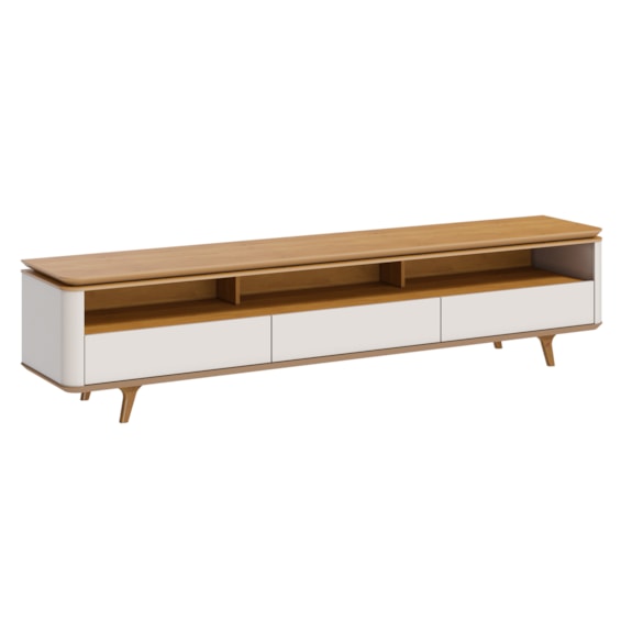 Rack Arc C/ 3 Gavetas 260 cm - Off-white/Nature
