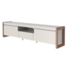 Rack Bristol C/ Acabamento em Madeira Maciça 225 cm - Off-white