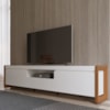 Rack Bristol C/ Acabamento em Madeira Maciça 225 cm - Off-white