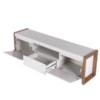 Rack Bristol C/ Acabamento em Madeira Maciça 225 cm - Off-white